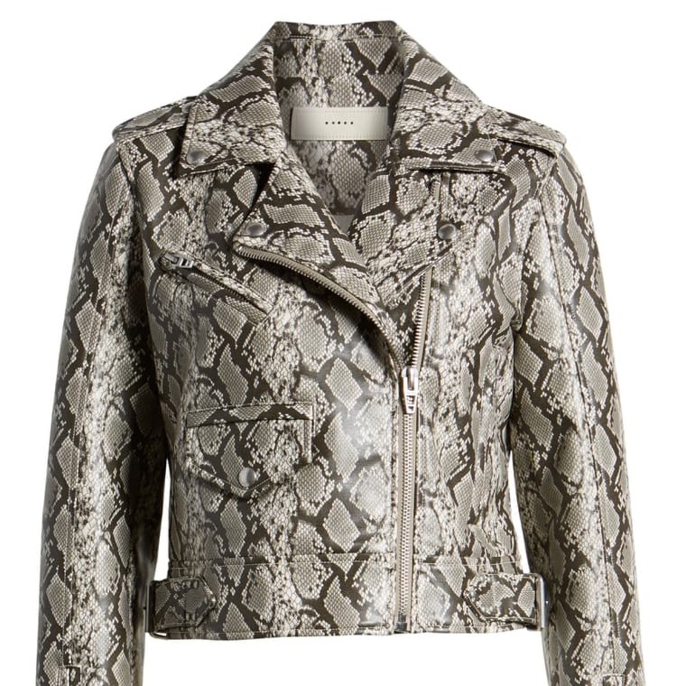 NWT Faux Snakeskin Leather BlankNYC Moto Jacket Size XS